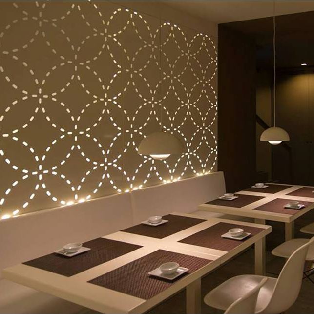 Backlit panels with decorative patterns