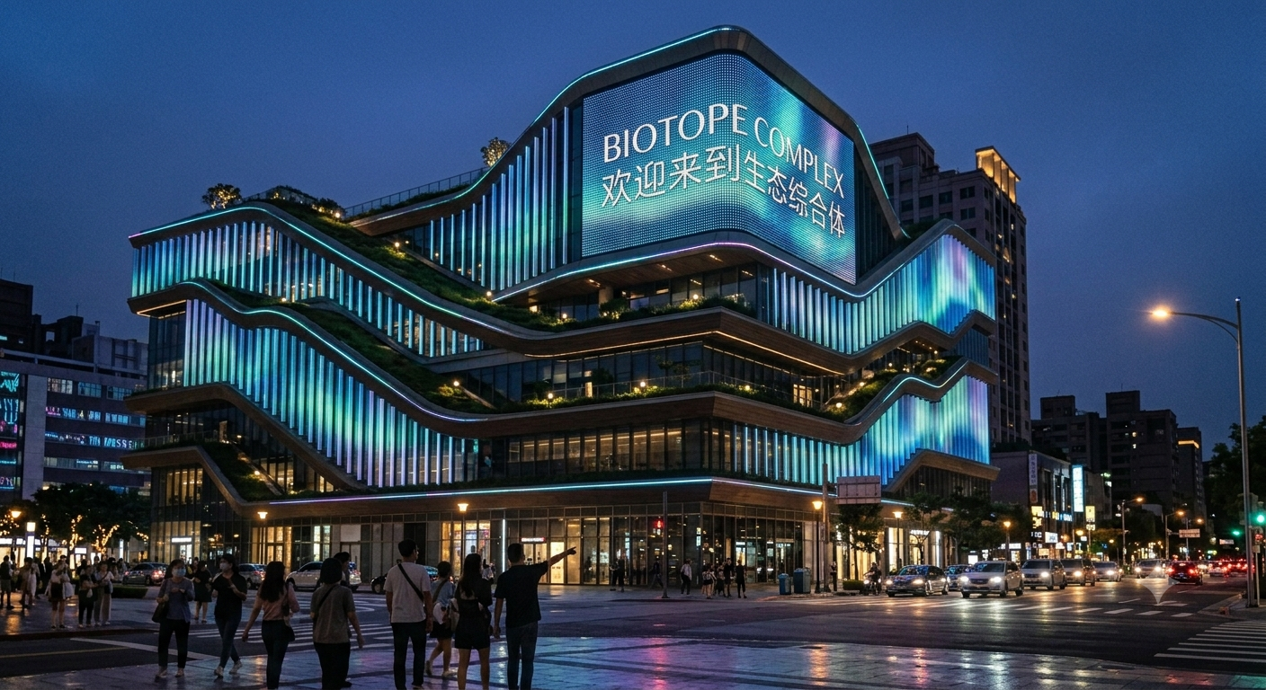 RGB Colored Facade Lighting