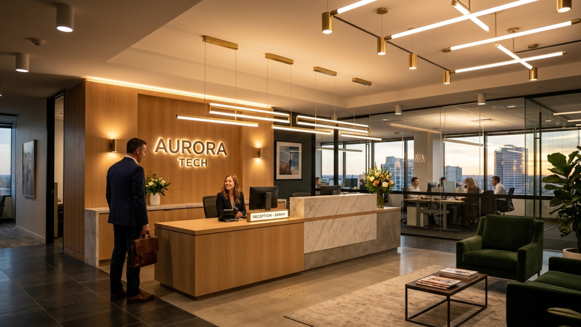 Office Reception Lighting